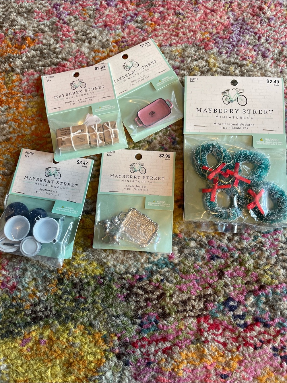 Lot Of 5 Mayberry Street Miniatures Farm House Country Mini Figurines dollhouse